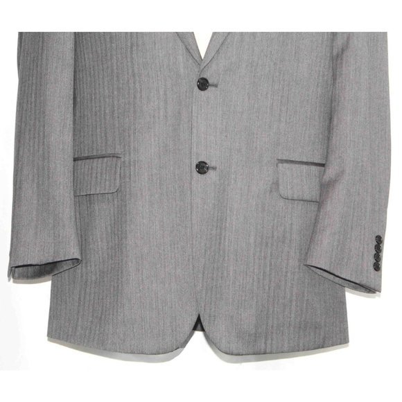 Jos A Bank Gray Wool Herringbone 2 Button Blazer Sport Coat Jacket Mens Size 43L - Picture 3 of 9